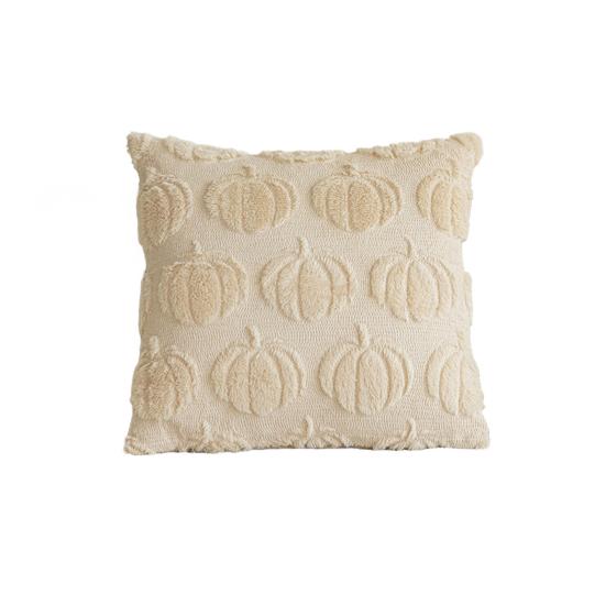 Pumpkin Pattern Pillowcase Solid Color Hide Zipper Soft Wool Velvet Pillow Case Halloween Cushion Cover Home Decor