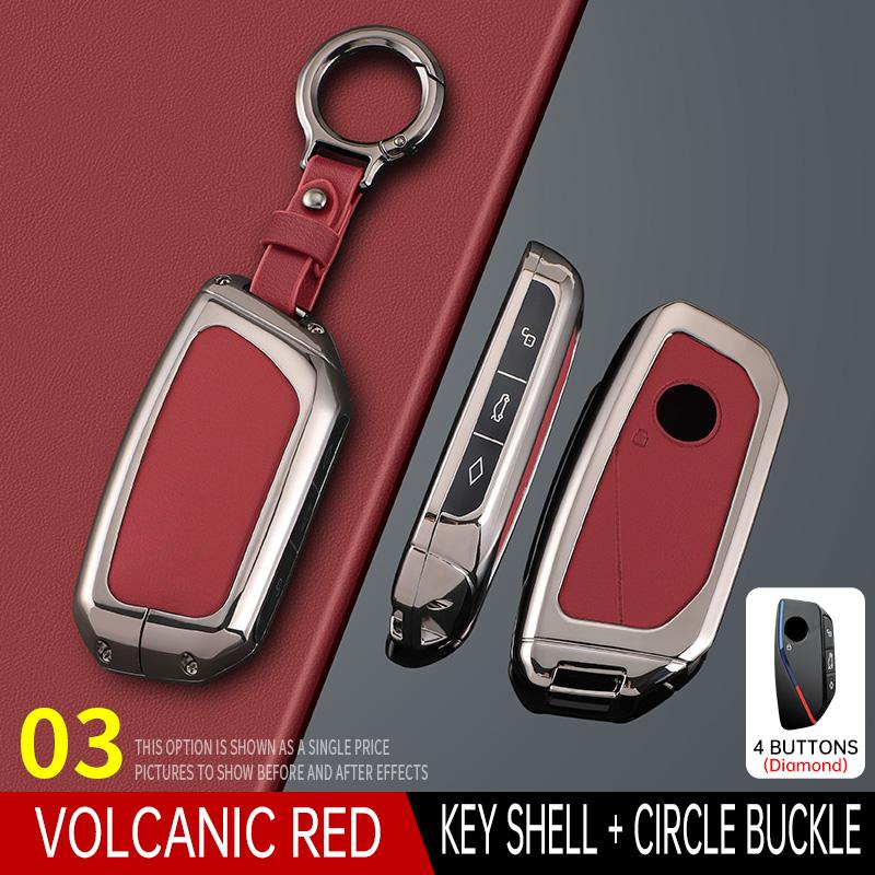 Styling Mouldings Cortex Car Remote Smart Key Fob Case Cover Shell Holder Bag with Keychain For BMW 7 Series XM IX I7 X7 G07 202