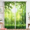 2pcs,2D Plane Printing Curtain Popular Leafy Meadow Bliss Versatile 100% Polyester (without Rod) Decorations Inside Ldeal for