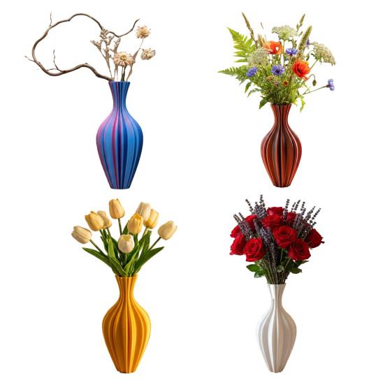 3D Printed Vase Geometric Design Modern Decorative Vase for Living Room Kitchen Counter Dining Shelf Office Coffee Table