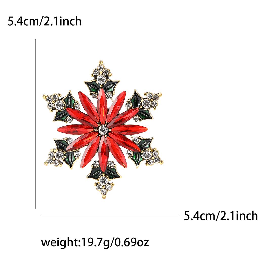Rhinestone Snowflake Brooches for Women Unisex Christmas Pins Multi-color Available Fashion Jewellery Accessories Gifts