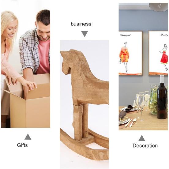 VOSAREA 18x6x18cm Wooden Rocking Horse Table Decoration Craft Home Art Furnishing