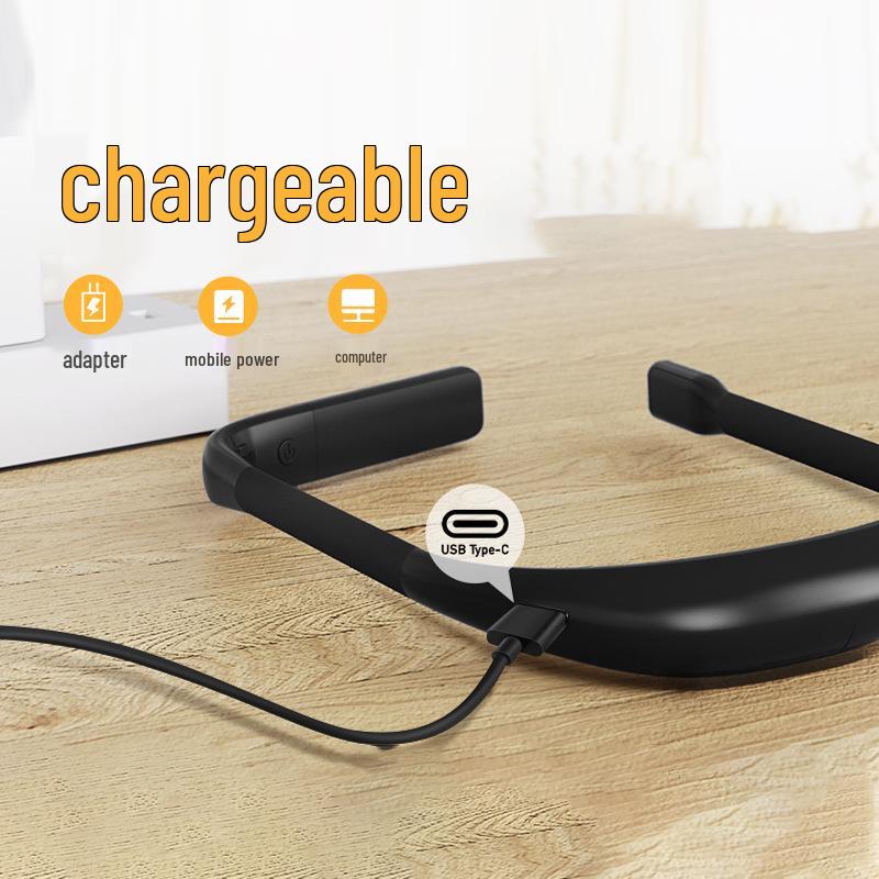 Rechargeable 3-Color Neck Reading Light - Portable, Dimmable, Ideal for Outdoor Camping and Night Reading