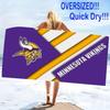 Minnesota Vikings Print Beach Towel, Large Soft Quick Dry Towel for Beach Camping Swimming