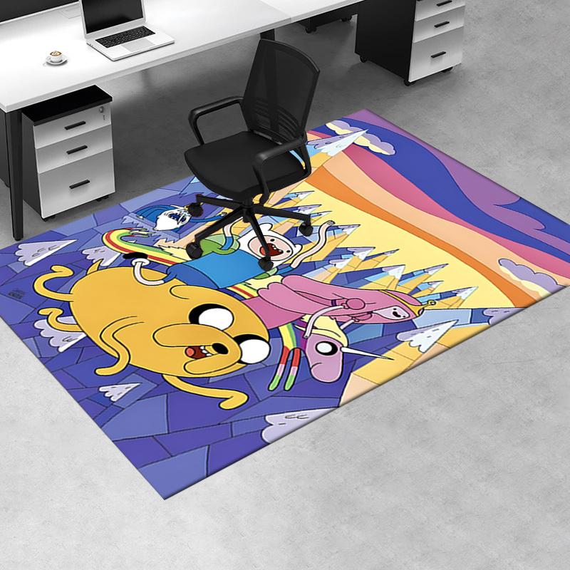 Adventure Time Office Chair Mat Cartoon Decor, Sofa Rug, Office Carpet Gift for Home Decor, Living Room, Bedroom, Various Rooms