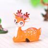 Plastic Mini Cartoon Sika Deer Ornament Delicate Animal Statue Cartoon Sika Deer Figurine  Outdoor