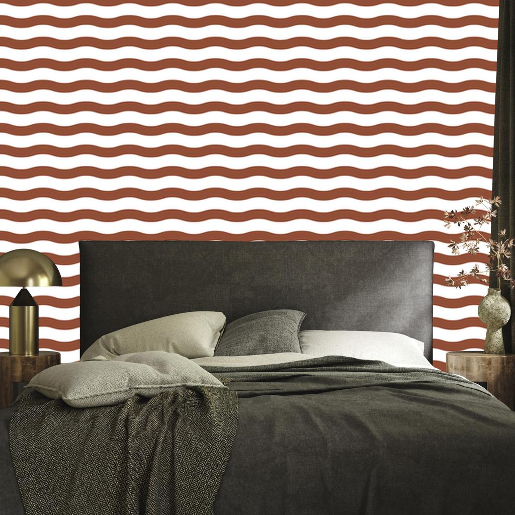 Striped Wallpaper White, Orange and Beige for Living Room and Bedroom 50x1000