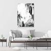 Canvas Print Foliage Leaves Abstraction B&W
