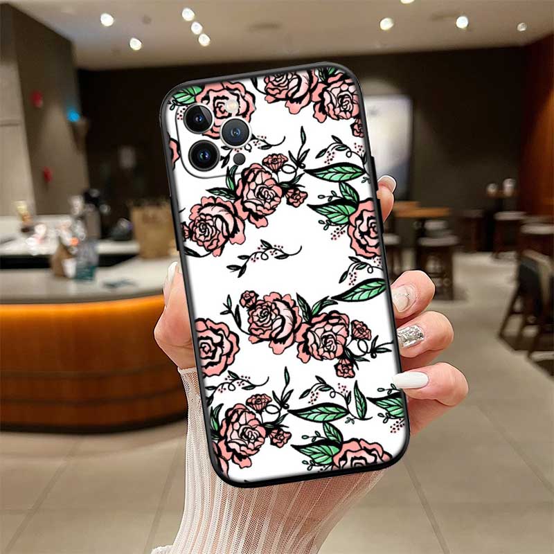 NH24 Flowers rose Pink New High-End Shell Phone Case for iPhone SE X XS XR 16E 17 11 Pro Max 8 7 6 6s Plus Air