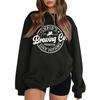 Women's Fashion Round Neck Long Sleeve Solid Color Valentine's Day Letter Top Sweatshirt