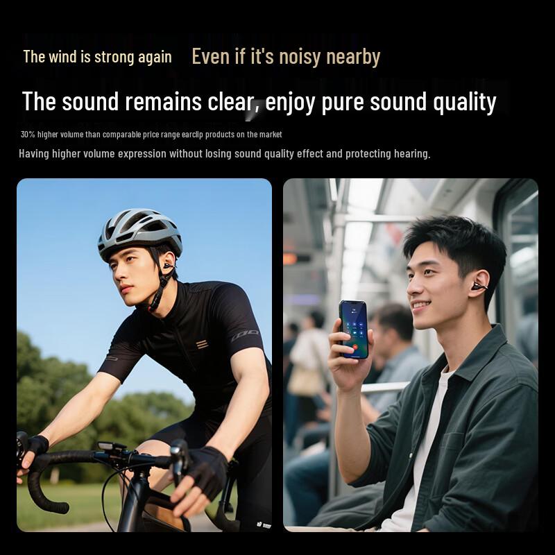 Viken 2025 Berlin Sound Bone Conduction Clip-On Bluetooth Sports Headphones