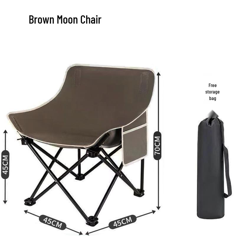Portabel månstol: Camping-, fiske- och picknickpall med ryggstöd