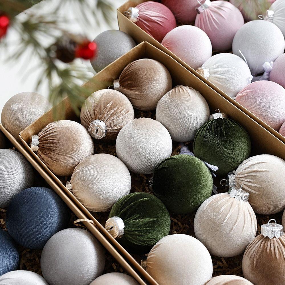 15 Stück Beflockter Weihnachts-Hänge-Dekor 8cm Weihnachtskugel-Anhänger Heim Neujahrsgeschenke