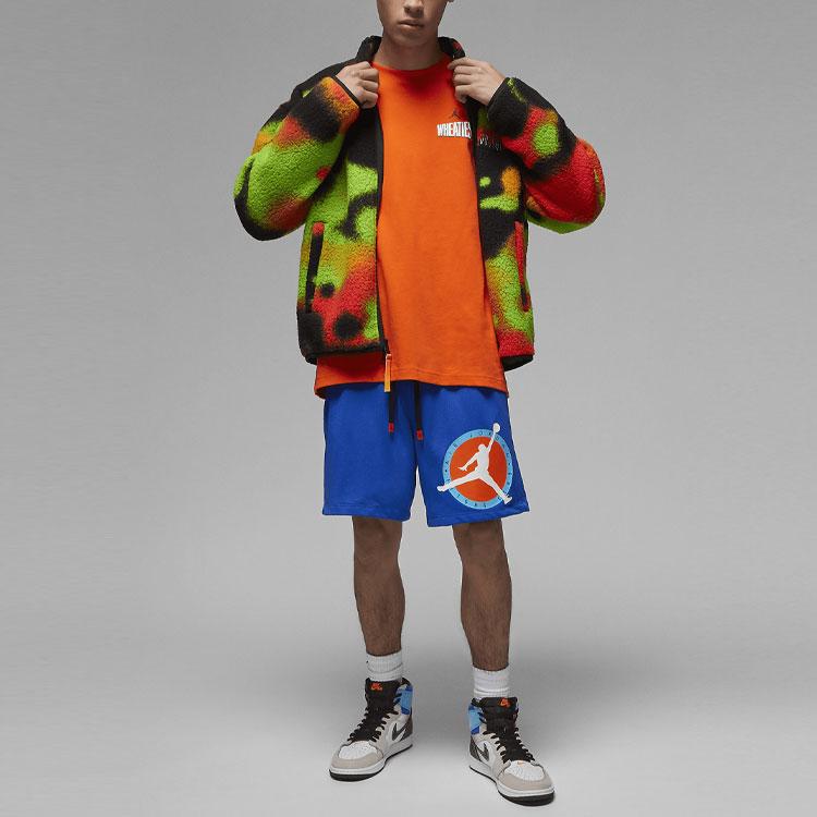 Jordan Flight MVP Logo Print Crew Neck Sweatshirt Men Tops Orange DV8428-817