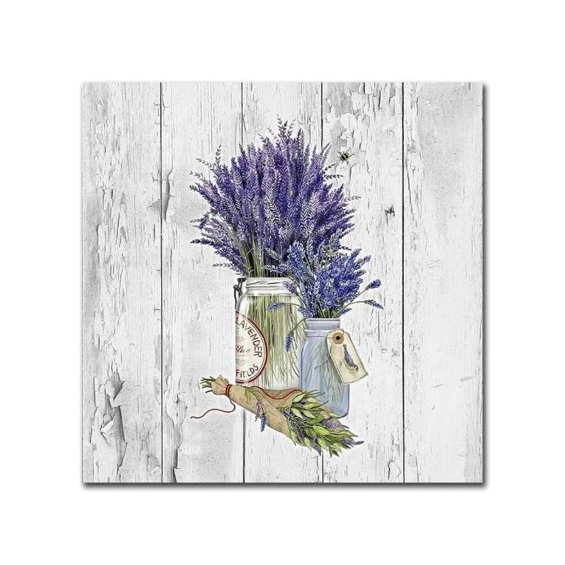 Картина «Лаванда в банке», Настенный декор с цветами Прованса