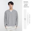 Also Stop Men's Layered V-Neck Long Sleeve Sweatshirt, 2025 Spring Loose Pullover, Light Mature Style