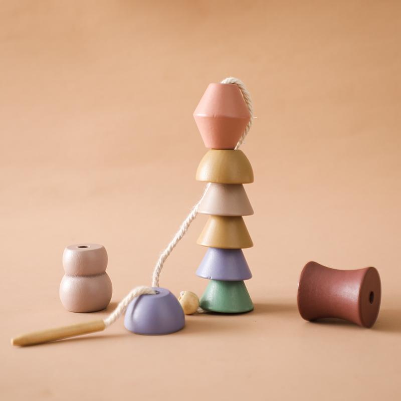 Baby-Tier-Fädelspielzeug, Baby-Fingerübungsspielzeug aus Holz, Blöcke, Montessori-Kombinationsspielzeug, pädagogisches Kinderspielzeug für Kinder