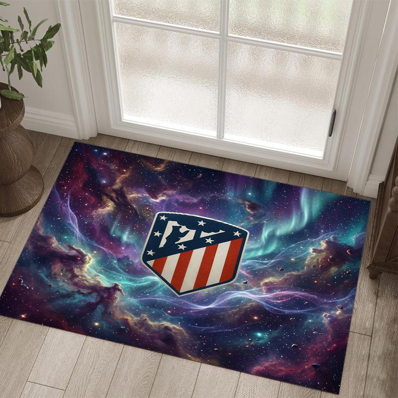 Atletico Madrid Design Crystal Velvet Carpet Cozy Non?Slip Printed Rug For Bedroom Living Room Entrance