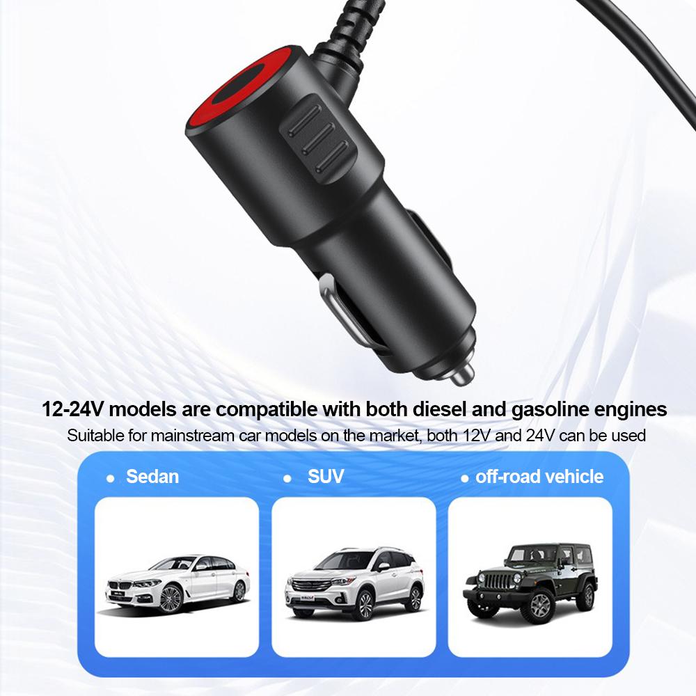 120W USB Car Charger with Retractable Cable QC3.0+PD30W Quick Charging Power Adapter USB Phone Charger 12V 24V Car Cigarette Lighter Splitter