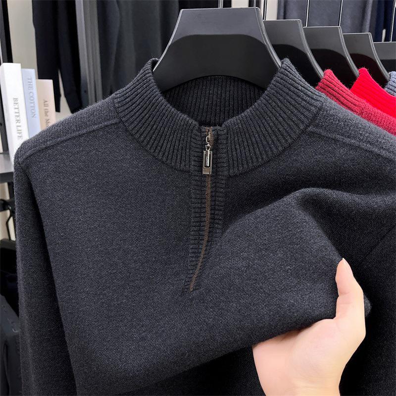 Men's Thick Wool High Collar Sweater - Warm, High Quality Autumn/Winter Knitwear 2025