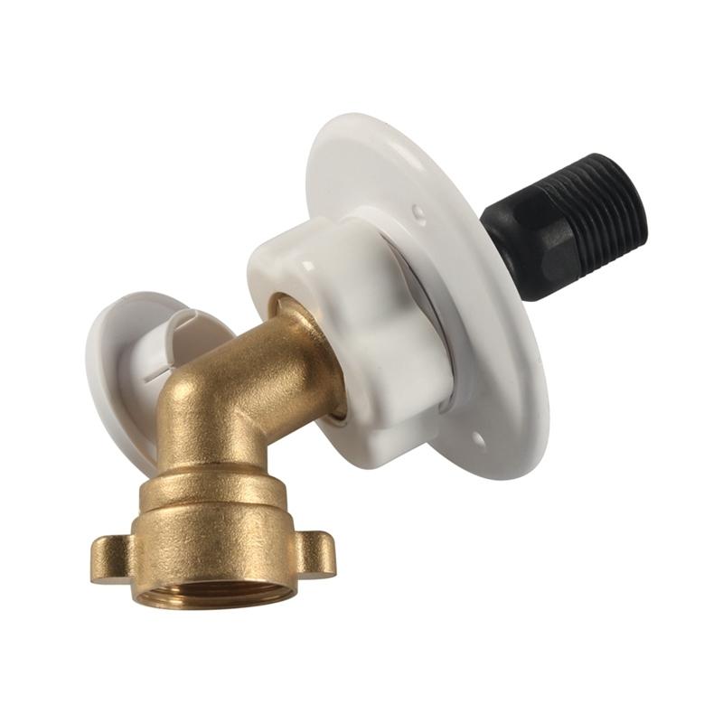 A16P-RV City Water Fill Inlet Flange Brass With Hose Elbow Check Valve Hookup Connector For Trailer Marine