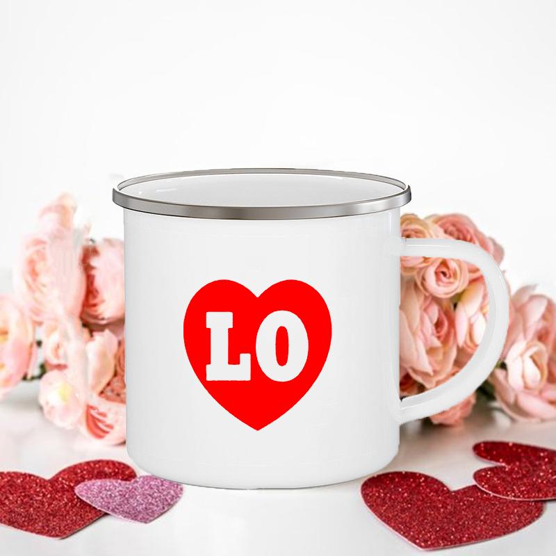 Frau/Herr Richtig Druck Paar Tassen Kreative Kaffeetasse Getränk Dessert Frühstück Milchbecher Emailletassen Henkel Trinkgeschirr Valentinstagsgeschenk
