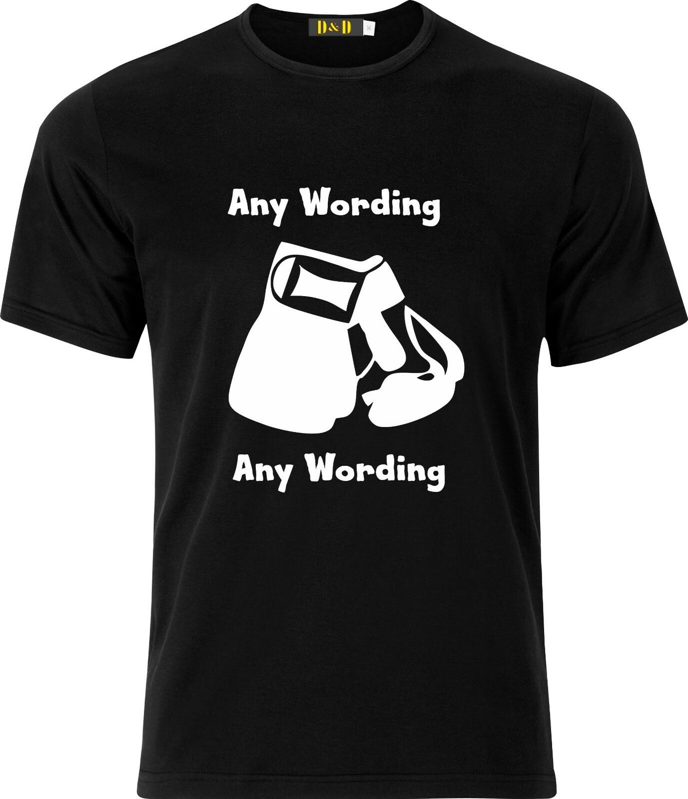 Personalised Boxing Glove Design xmas present funny humour cotton T Shirt Mens Womens Tees Top 2XL