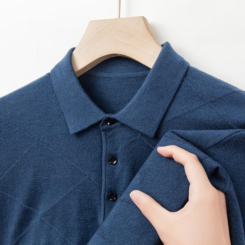 Yiliteng Herren Langarm Strick-Poloshirt