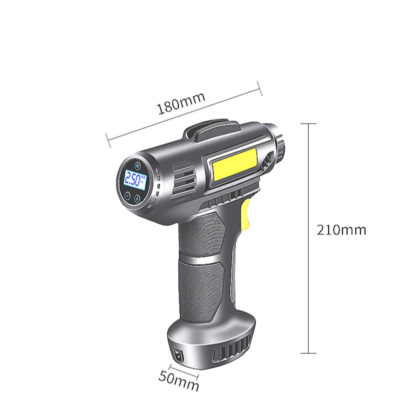

120 Вт ручной воздушный компрессор беспроводной надувной насос портативный воздушный насос для накачивания шин цифровой для автомобилей велосипедных мячей чёрный