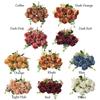 9 Heads Simulation Flower Bouquet Multicolor Faux Flower Creative Bridal Bouquet  Desktop Ornament
