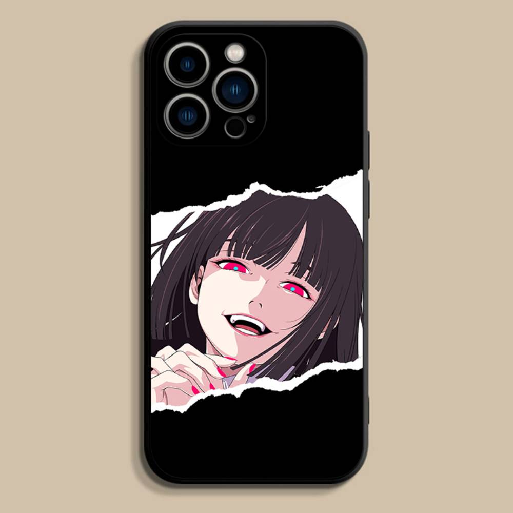 J-Jabami Y-Yumeko Anime Phone Case For iPhone 17,16,15,14,13,12,Pro,Max,Plus,E,SE4,Air,Mini Black Soft Cover