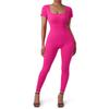 Seamless Ribbed Padded Yoga Fitness Jumpsuit