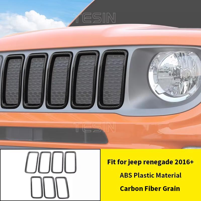 Car Front Grille Headlight Lamp Decoration Cover for Jeep Renegade 2019 2020 2021 2022 2023 2024 Lamp Hoods Exterior Accessories
