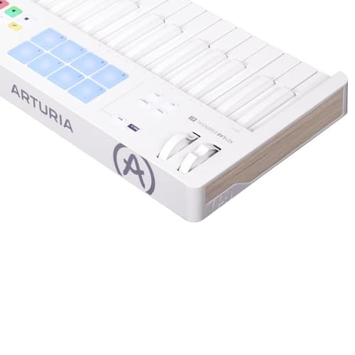 Arturia KeyLab Essential 61 Mk3 MIDI Controller with 61 Velocity-Sensitive Keys, 9 Encoders, 9 Sliders, and 8 RGB Pads - USB-C, Midi Out, LCD Screen,
