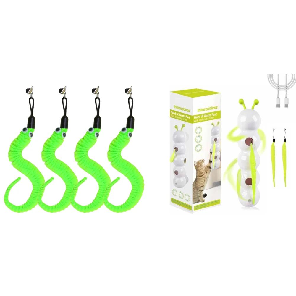 Caterpillar Interactive Cat Toy Motion Activated Teasing Cat Toy with Tail Automatic Cat Toy for Indoor Cats
