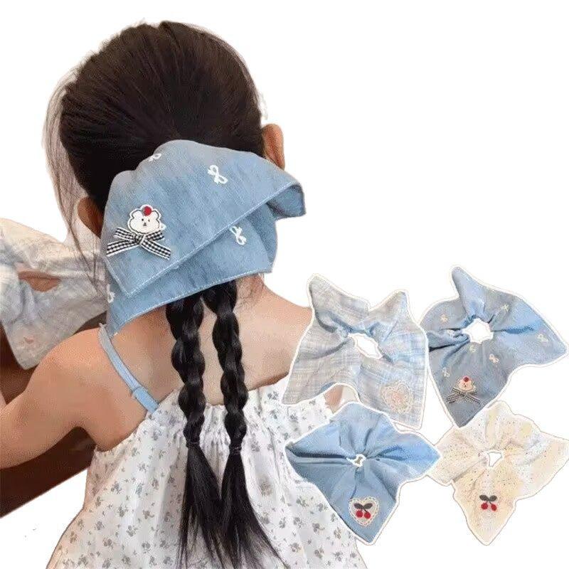 Chouchou Cheveux Cœur d'Amour Doux Carré Ours & Cerise - Haut de Gamme, N'Abîme Pas les Cheveux