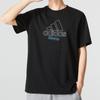 Adidas Simple Letter Print Round Neck Sport Casual T-Shirt Men Tops Black IB9430