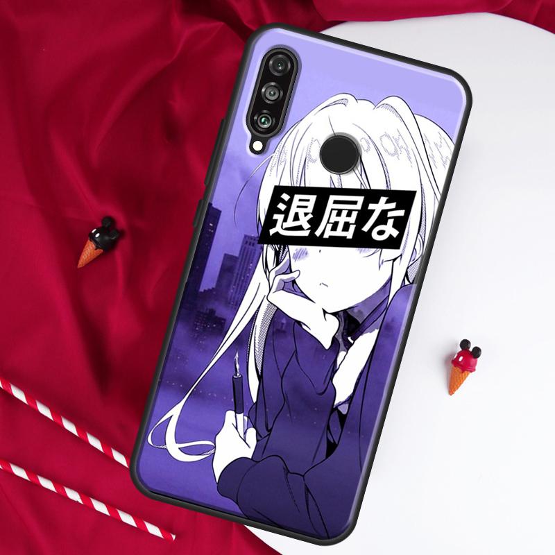 Sad Anime Aesthetic Senpai For Huawei Nova 12i 11i 8i 12s 9 10 SE Y90 Y60 Y70 Y72 Y61 Y91 P20 P40 P30 Lite P60 Pro Case