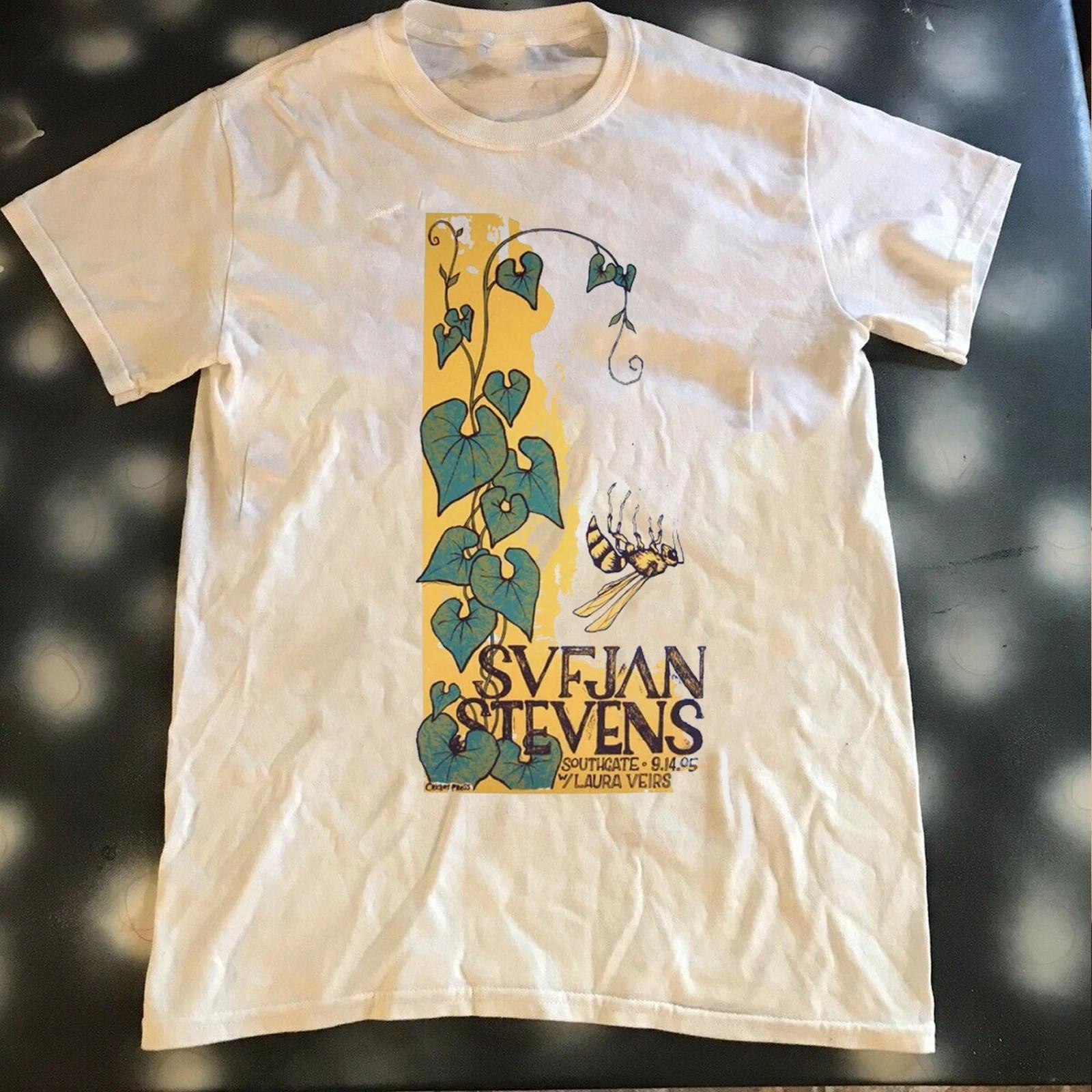 White SUFJAN STEVENS Concert Tour 2005 T Shirt S-5XLGilf Fan BS1347 S