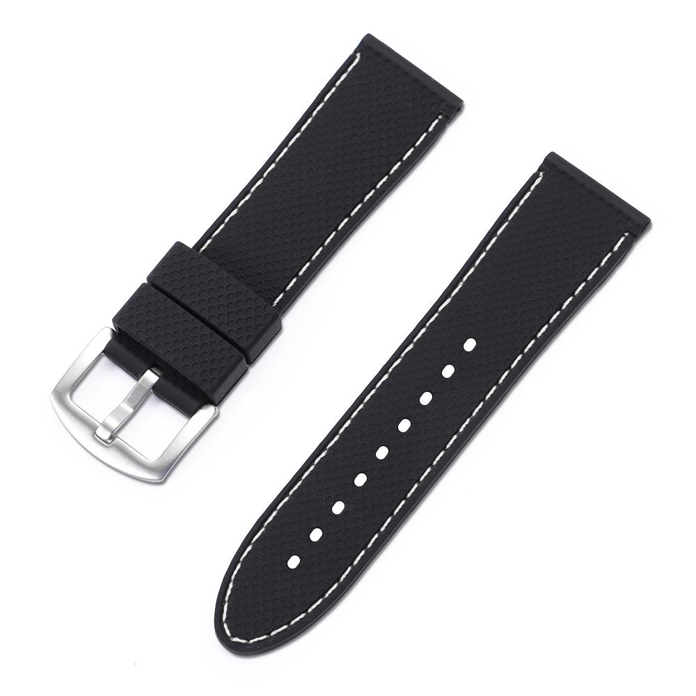 20mm 22mm 24mm Watch Band Strap Sport Vintage Silicone Business Watchband for Men Women Stainless Steel Buckle Watch Accessories