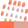 Orange & White French Rhinestone Color-Changing Dragon Glitter Nail Stickers - Finished False Nails
