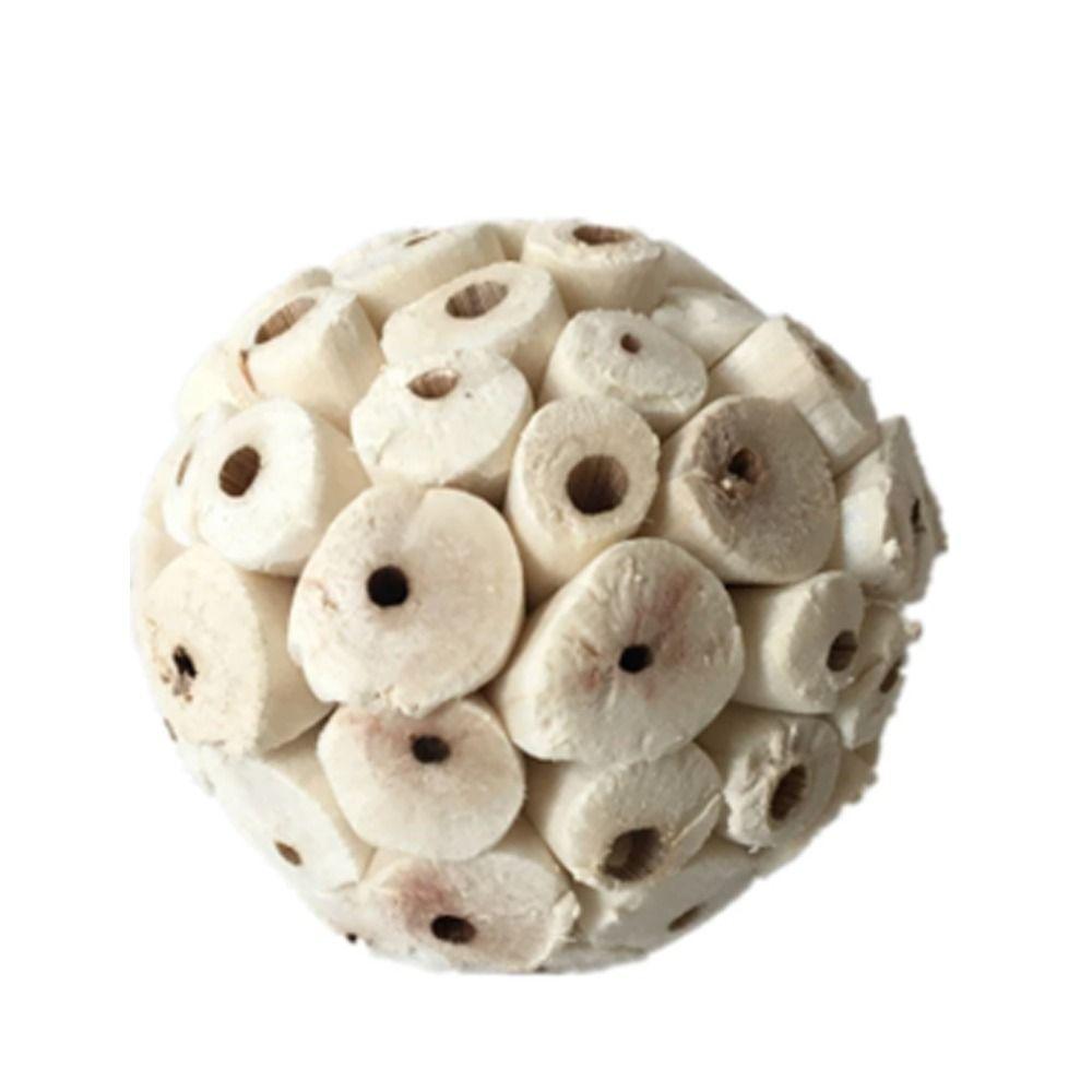 

Tooth Grinding Budgies Bird Accessories Parrot Interactive Toy Sola Ball Bird Toy Grinding Toy белый