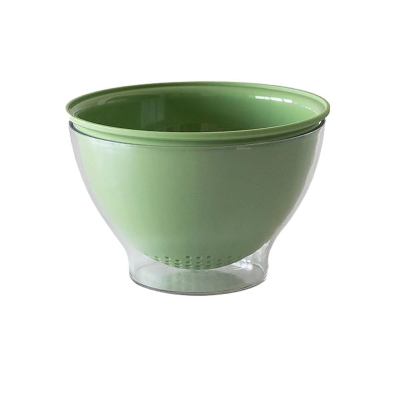 

Double Layer Fruit and Vegetable Strainer Basket With Drain Function Convenient for Kitchen Sink Portable Size зелёный