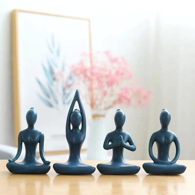 Moderní minimalistické ozdoby pro dívky z jógy Domácí dekorace do čajovny Keramické abstraktní umění Řemeslo Jógové pozice Figurky Dárky