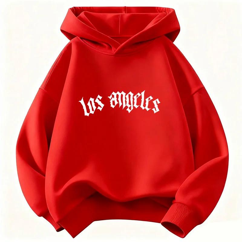 Neuer stylischer Herbst-/Winter-Kinder-Sport-Hoodie mit Los Angeles Buchstabenprint, Unisex, lässiger Stil.