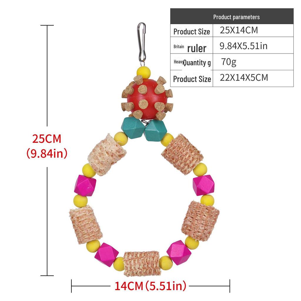 Parrot Toys: Colorful Rattan Ball Chew Puzzle Swing for Birds