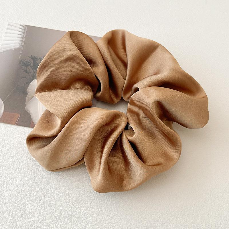 Fashion Solid Color Satin Hair Scrunchies Elastic Hair Bands