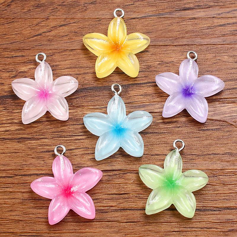 23X25mm DIY Resin Accessories Lotus Five-petal Flower Pendant