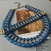 Vintage Blue Tone Elegant Women Jewelry Set, Necklace and Bracelet,High-end