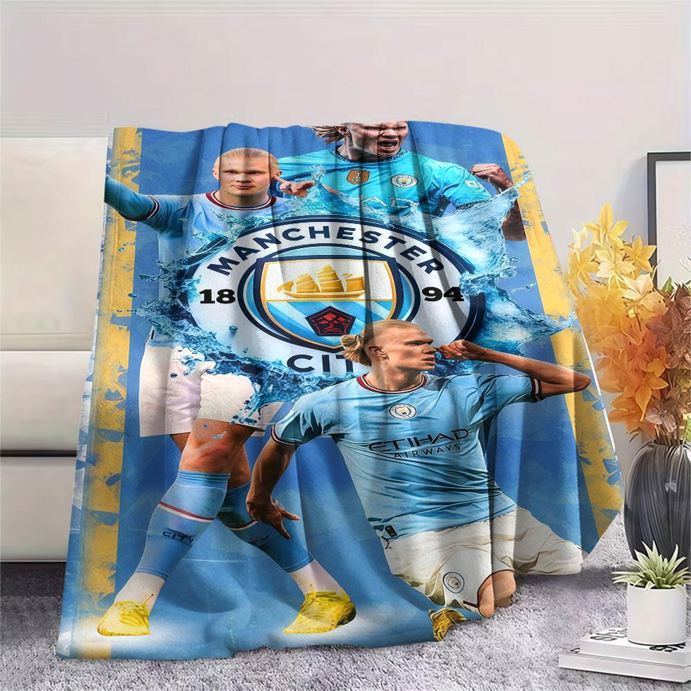 1PC Erling Haaland Patterned Flannel Blanket Suitable For All Seasons for Home Decor Warmth and Comfort Gifts Holiday Present